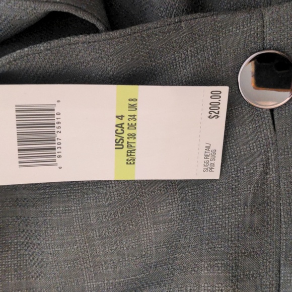 NWT Le Suit gray 2 piece career wear suit coat and skirt size 4 - Picture 7 of 13